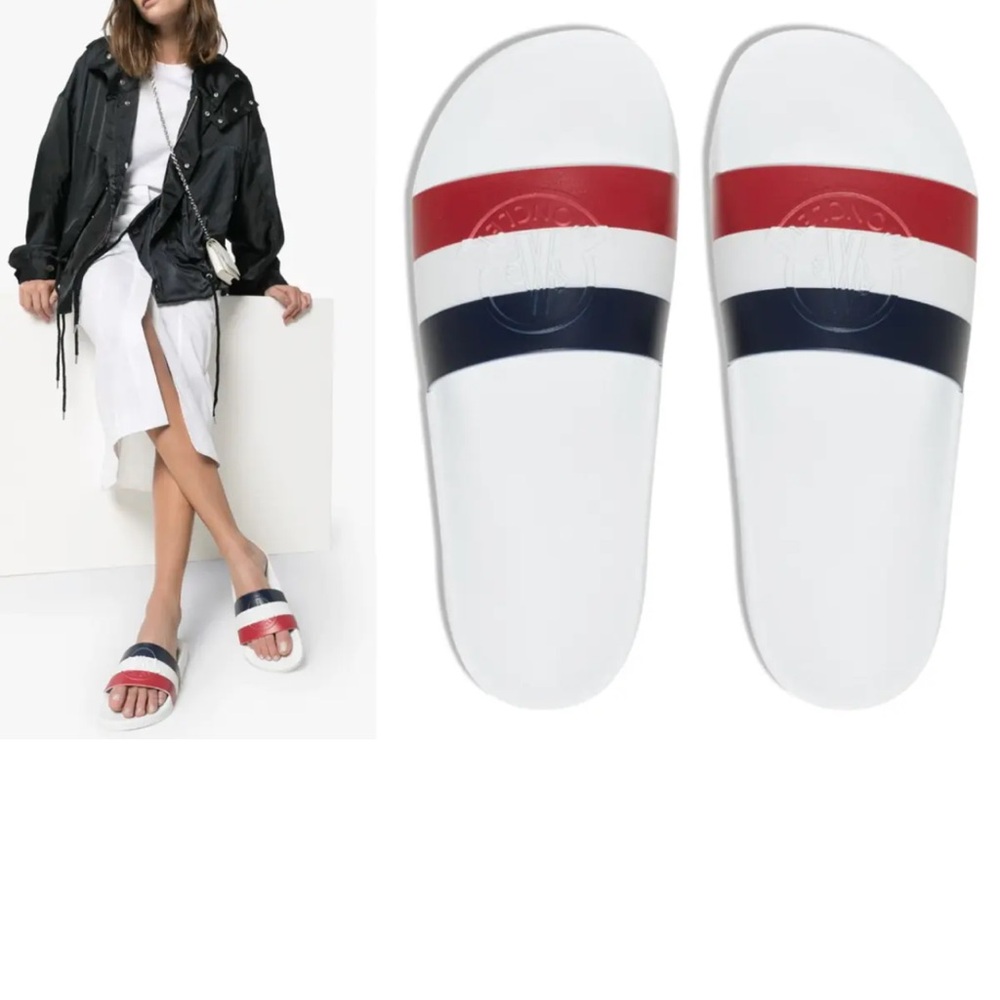 NIB $275 Moncler Jeanne Pool Slides Size 40
